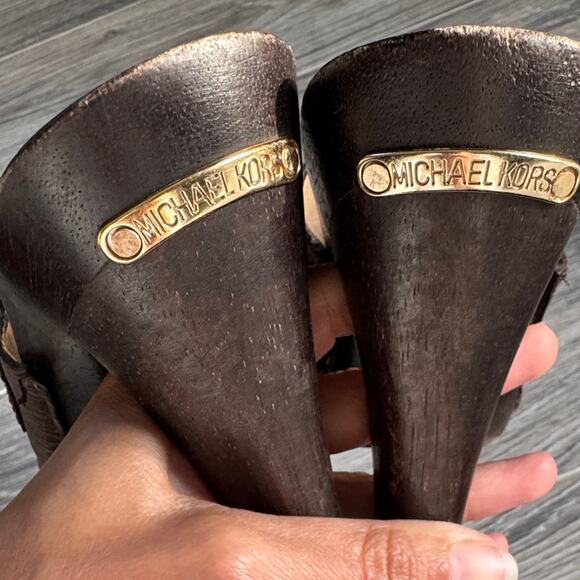 Vintage Michael Kors San Antonio Brown Leather Tassel Mules Size 5.5 - Picture 9 of 10